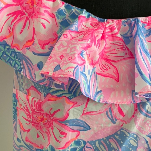 Floral Ruffle Off-Shoulder Top - Picture 4 of 9